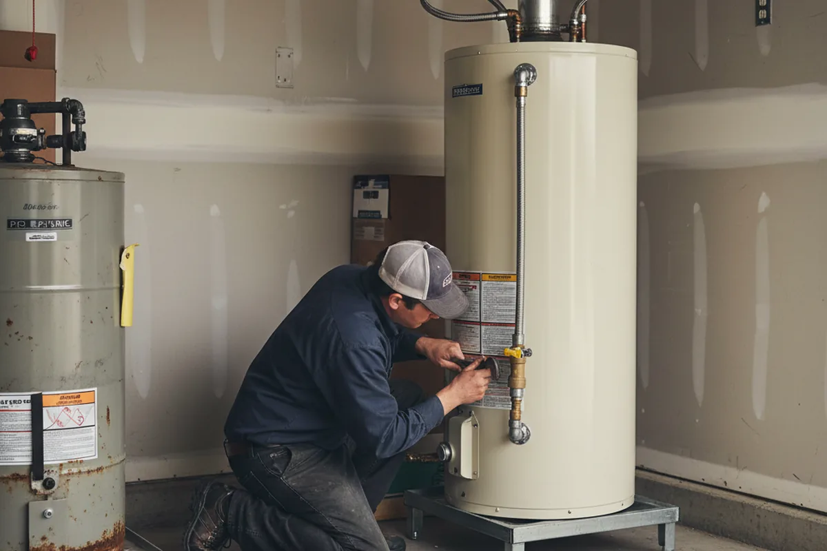 Water heater and shutoff valve replacement in Attleboro